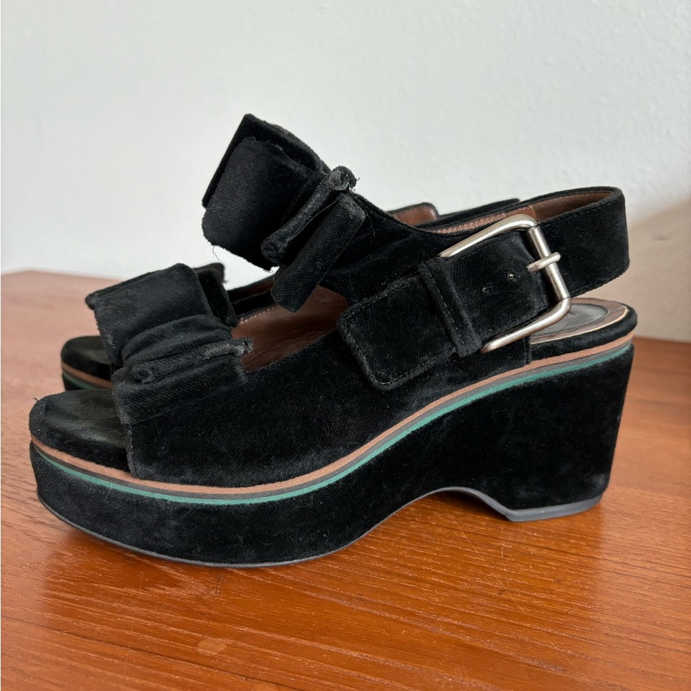 Marni Velvet Bow Platform Buckle Sandal size 37 US 6.5-7 **FLAWED**